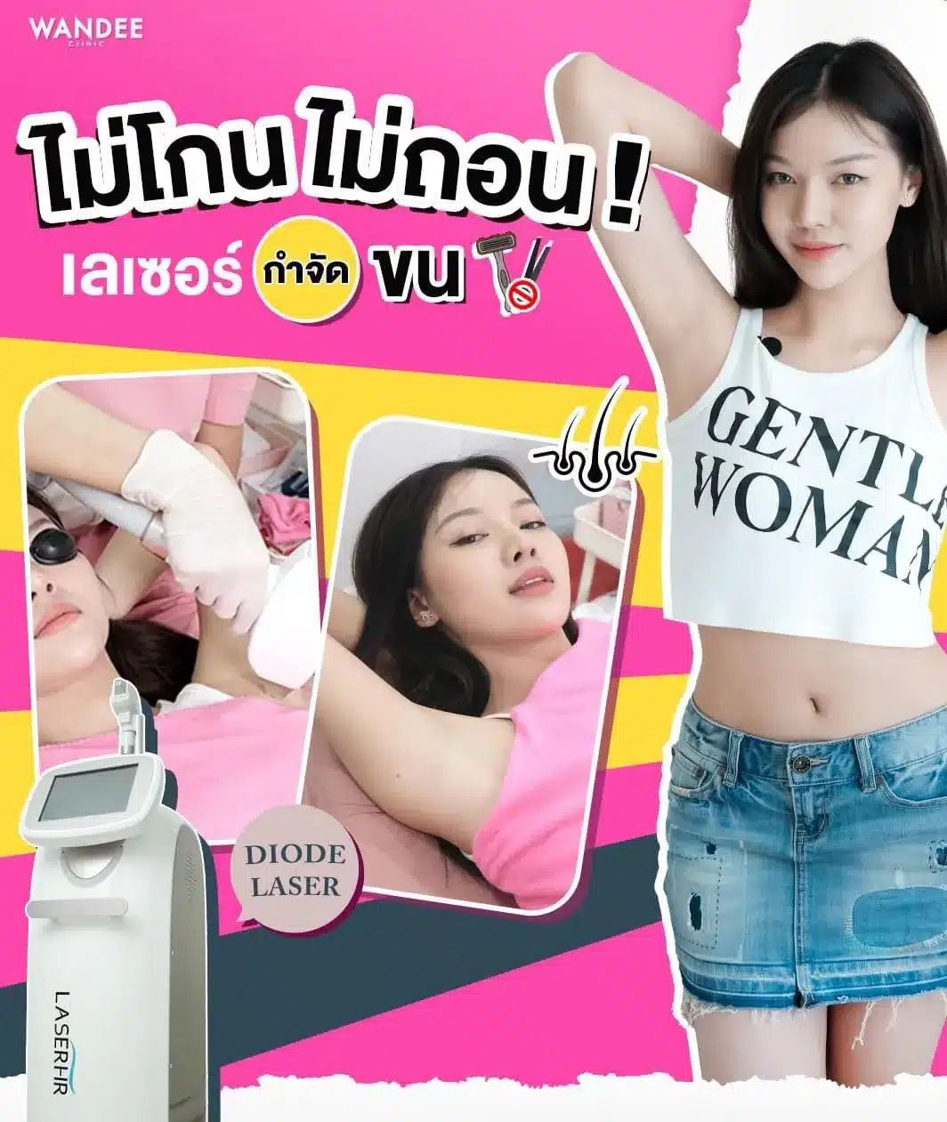 คลินิกเลเซอร์กำจัดขนพัทยาที่ดีที่สุด ไม่เจ็บ ไม่อันตราย